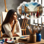 Decidere di fare dell’arte la propria professione è un passo audace e stimolante. Una rtista che pensa nel suo studio e imamgina gallerie mostre e msuei